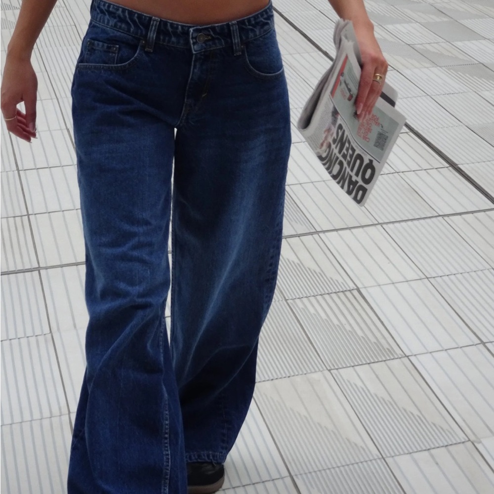 New Dark Blue Motel Rocks Roomy Jeans (W24 L32, Fits Size 25/26)